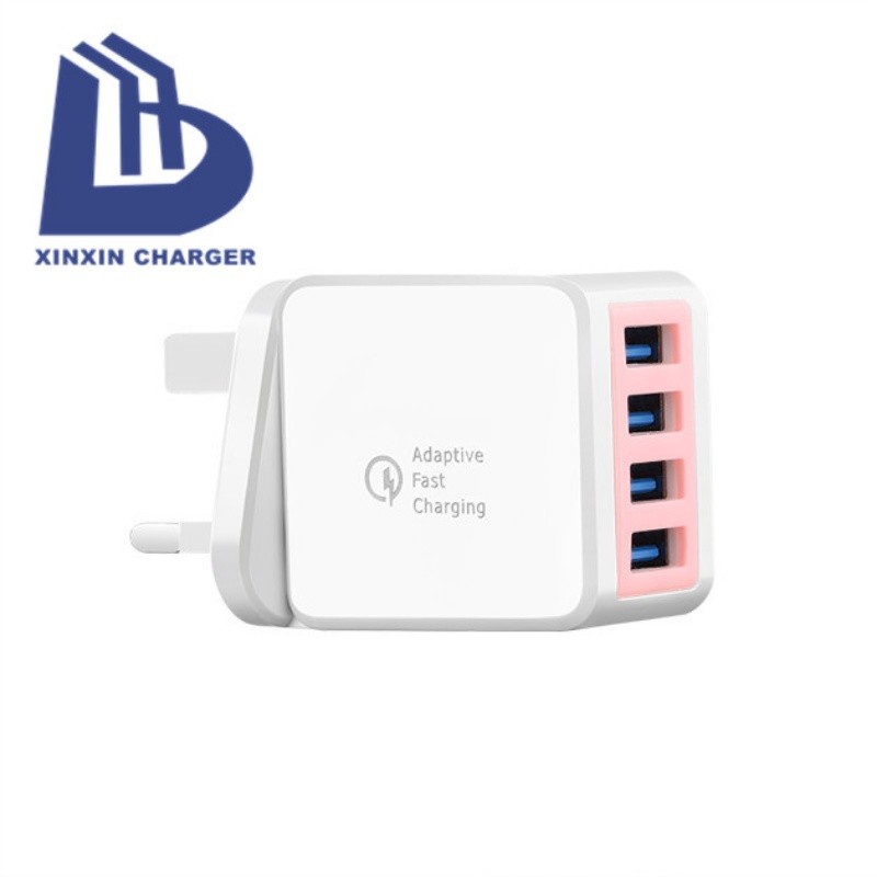 EU/US/UK Plug 2.1A 4 Port USB Wall Charger AC Travel Charger Adapter portable charger 18W 3.0 fast charger